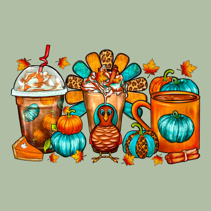 Thanksgiving Coffee Cups Urban Heavy Tee by FaDigitalArtStudio | Teevron