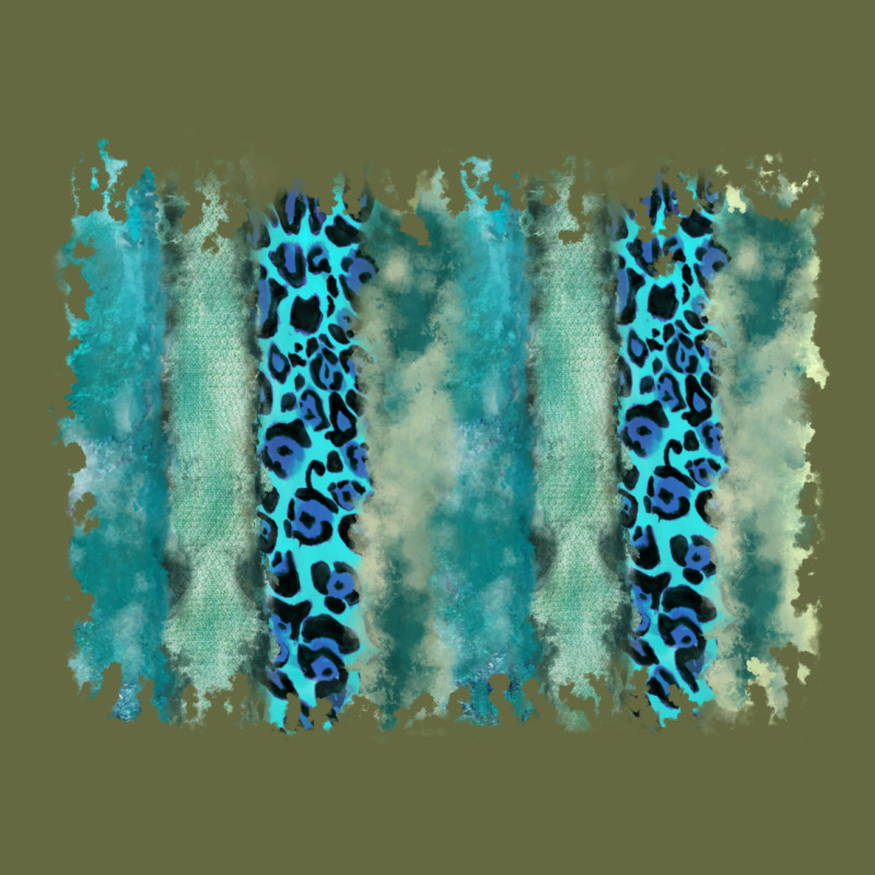 Turquoise Leopard Watercolor Brushstroke Background Long Sleeve Tee by RanaPortraitStore | Teevron