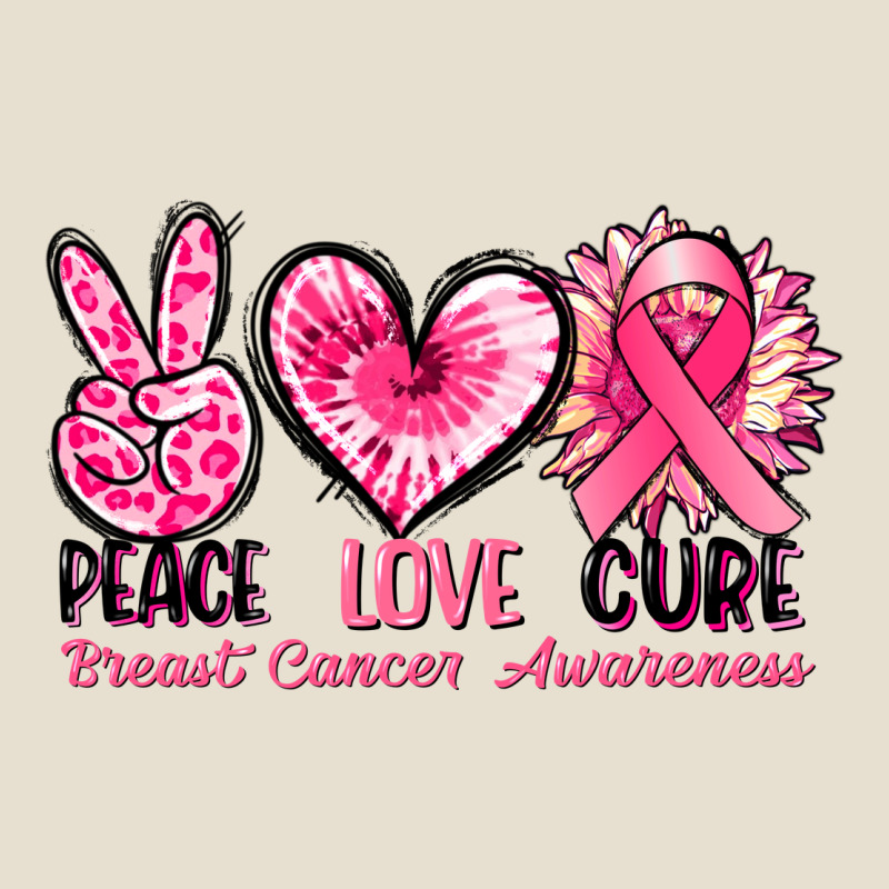Peace Love Cure Breast Cancer Awareness Urban Heavy Tee by FaDigitalArtStudio | Teevron