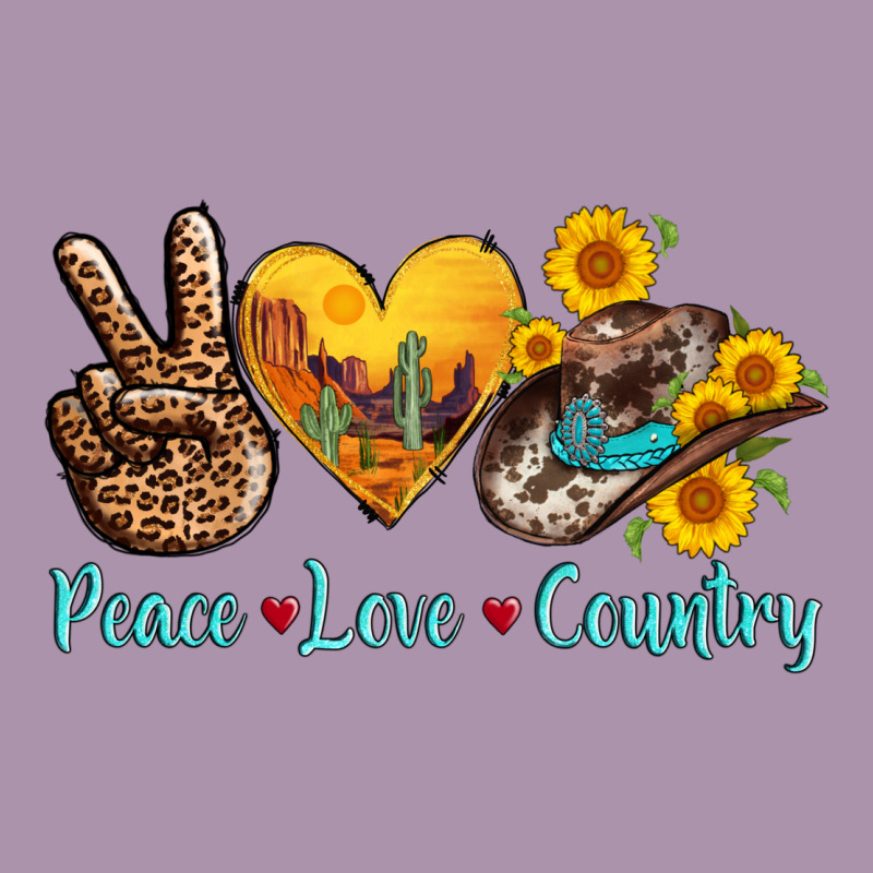 Peace Love Country Cowhide Cowboy Hat Heavyweight Hoodie by AdoDesignShop | Teevron