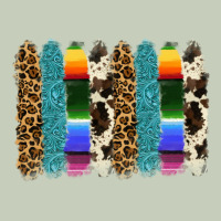 Serape Leopard Tooled Leather Cowhide Background Long Sleeve Tee | Teevron