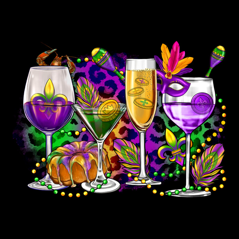 Mardi Gras Wine Glasses Cowgirl Premium Tee by CowGirlArtShop | Teevron
