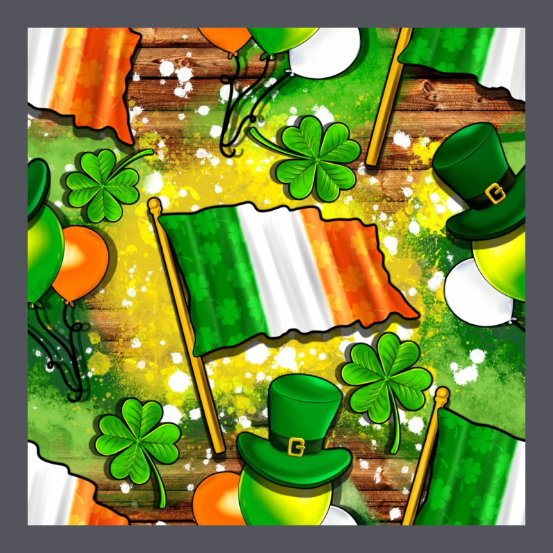 Ireland Flag With St. Patrick's Day  Digital Paper Vintage Hoodie by BundleAndBundleShop | Teevron