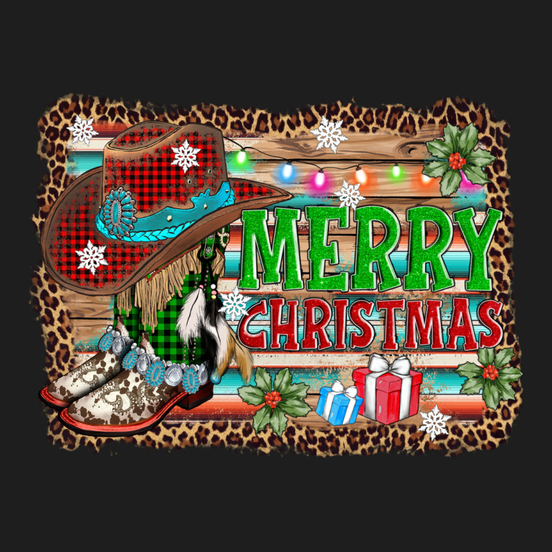 Merry Christmas Western Boots Heavyweight Hoodie by AdoDesignShop | Teevron