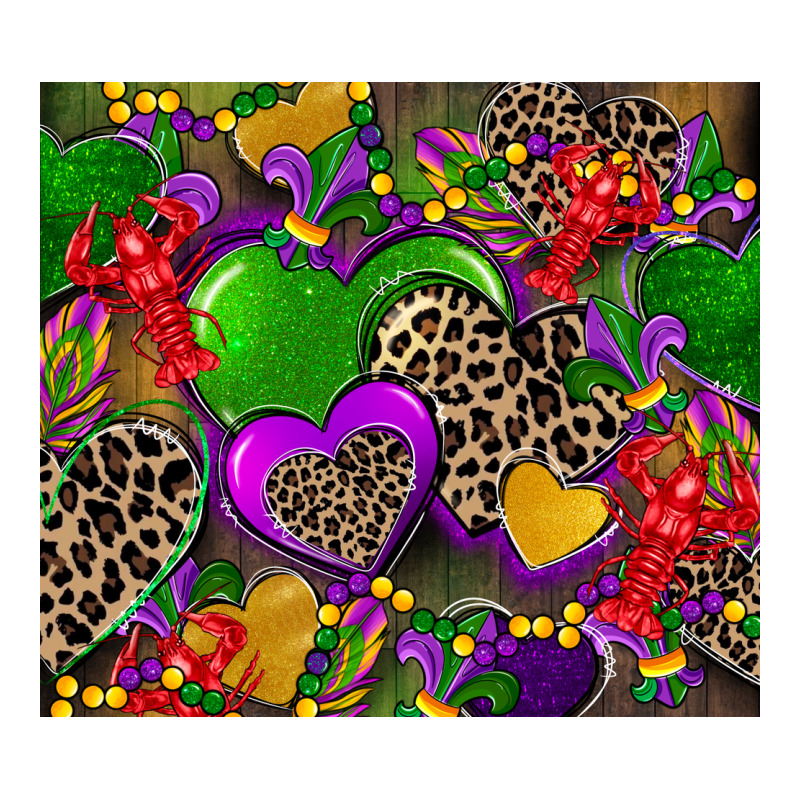 Mardi Gras Hearts Premium Tee by CowGirlArtShop | Teevron