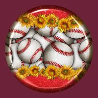Baseball With Sunflower Round Earrings Long Sleeve Tee | Teevron