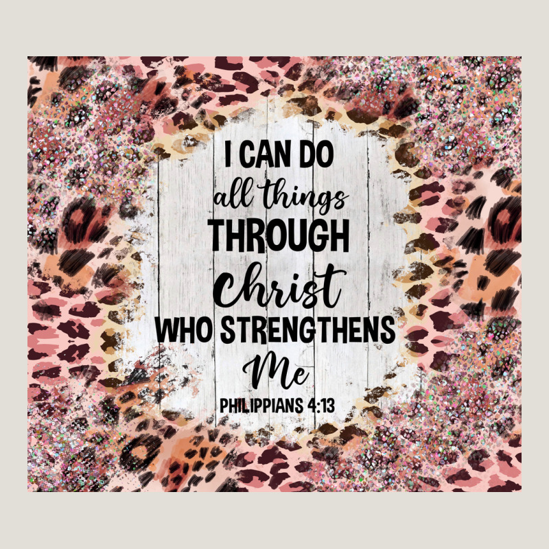 I Can Do All Things With Leopard And Glitter Heavy Core Tee by TumblerDesignByShophia | Teevron
