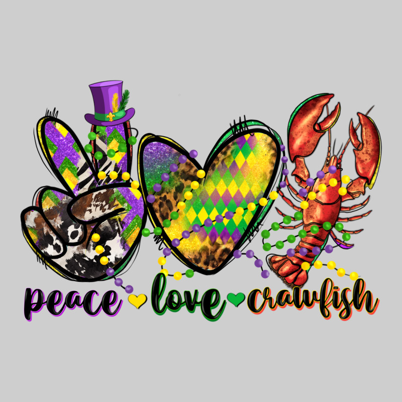 Peace Love Crawfish Mardi Gras Premium Tee by CowGirlArtShop | Teevron