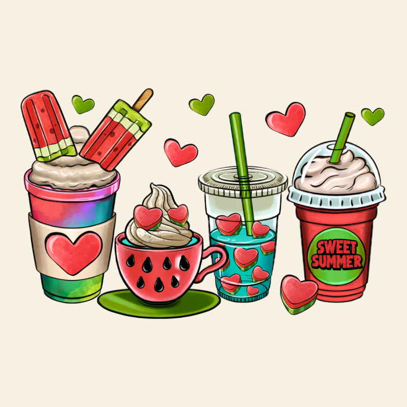Watermelon Summer Coffee Cups Vintage Tee by OliviaCreatesArt | Teevron