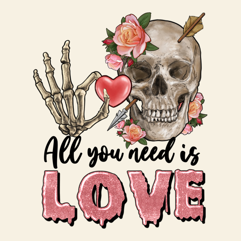 Skull All You Need Is Love Vintage Tee by FaDigitalArtStudio | Teevron