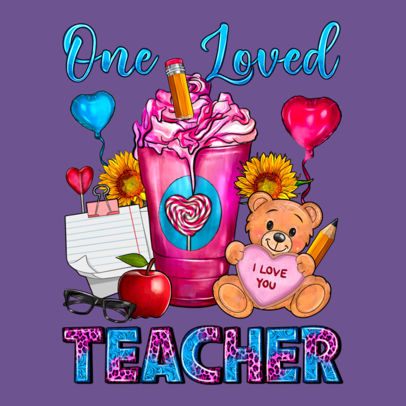 One Loved Teacher Valentines Day Cold Drink Frappe Vintage Tee by FaDigitalArtStudio | Teevron