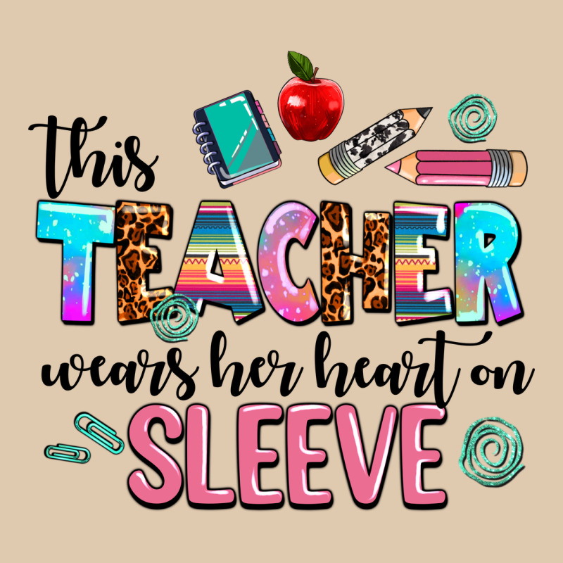 This Teacher Wears Her Heart On Sleeve Heavyweight Sweatshirt by AdoDesignShop | Teevron