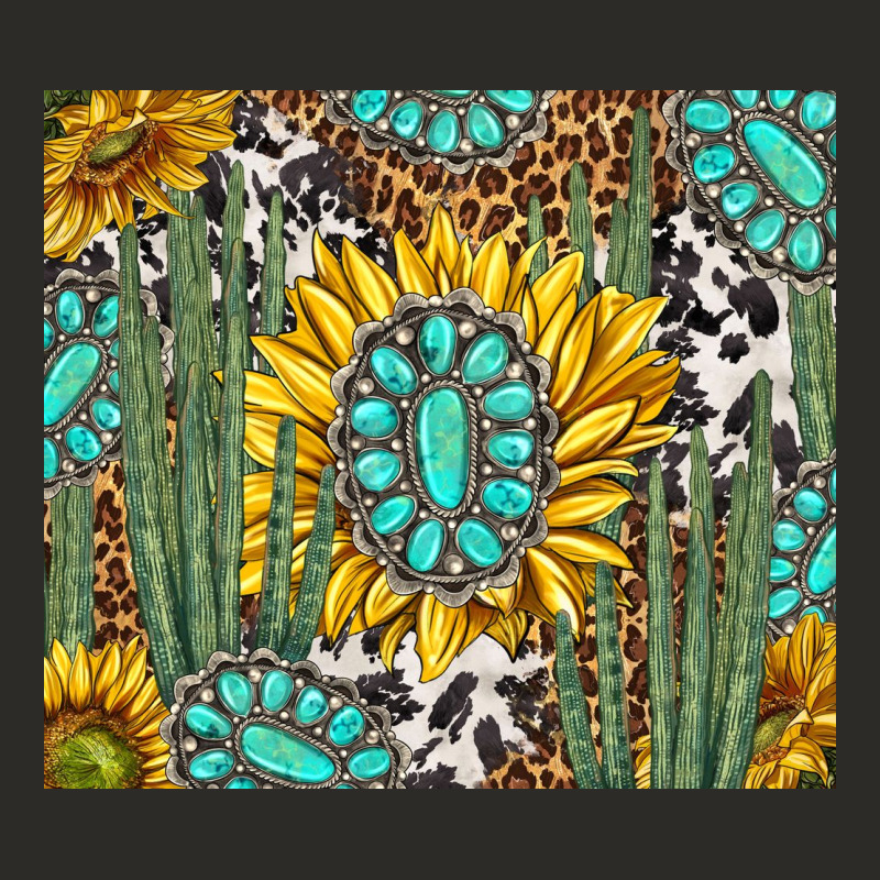 Western Cactus With Sunflowers And Turquoise Tumbler Tbs Heavy Core Tee by TumblerDesignByShophia | Teevron