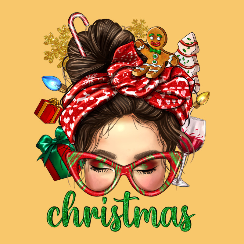 Christmas Messy Bun With Gingerbread Man Vintage Hoodie by BundleAndBundleShop | Teevron