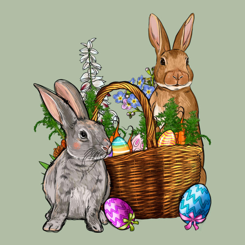 Bunnys Carrots Eggs With Basket Easter Urban Heavy Tee by OliviaCreatesArt | Teevron