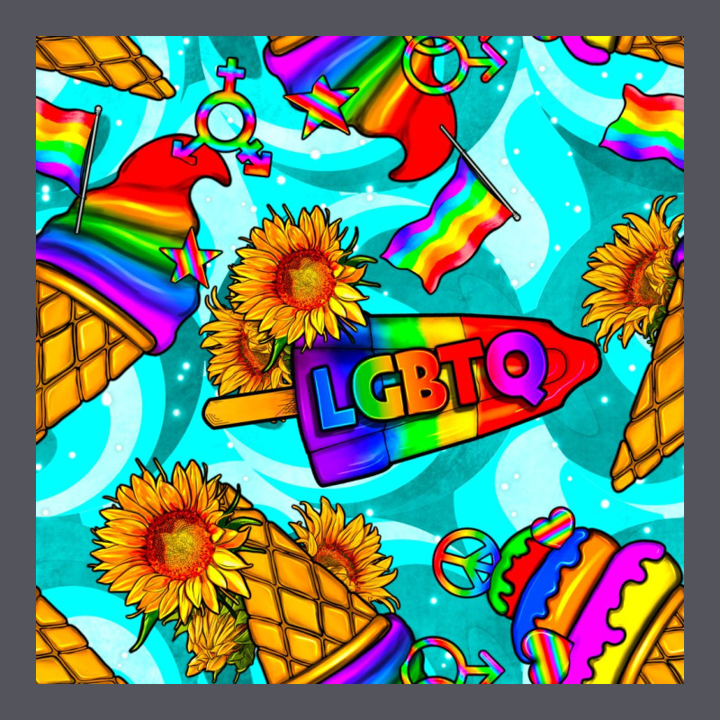 Pride Lgbtq Ice Cream And Sunflowers Seamless Vintage Hoodie by BundleAndBundleShop | Teevron