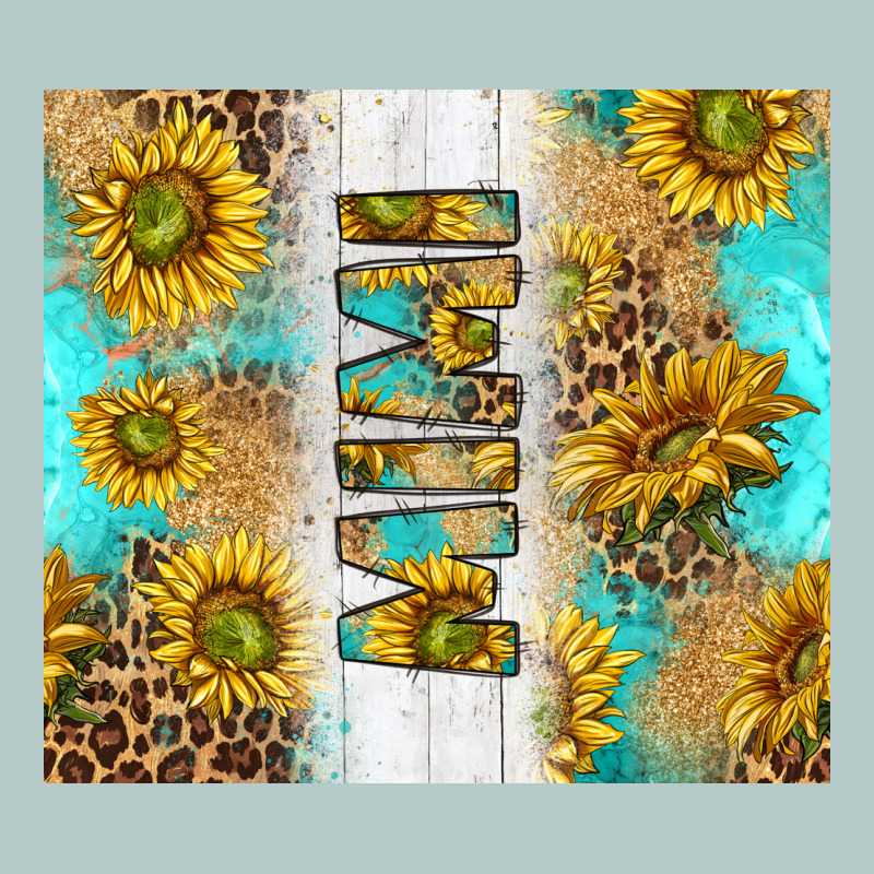 Western Mother's Day Mimi With Turquoise And Sunflowers And Leopard Tu Heavy Core Tee by TumblerDesignByShophia | Teevron