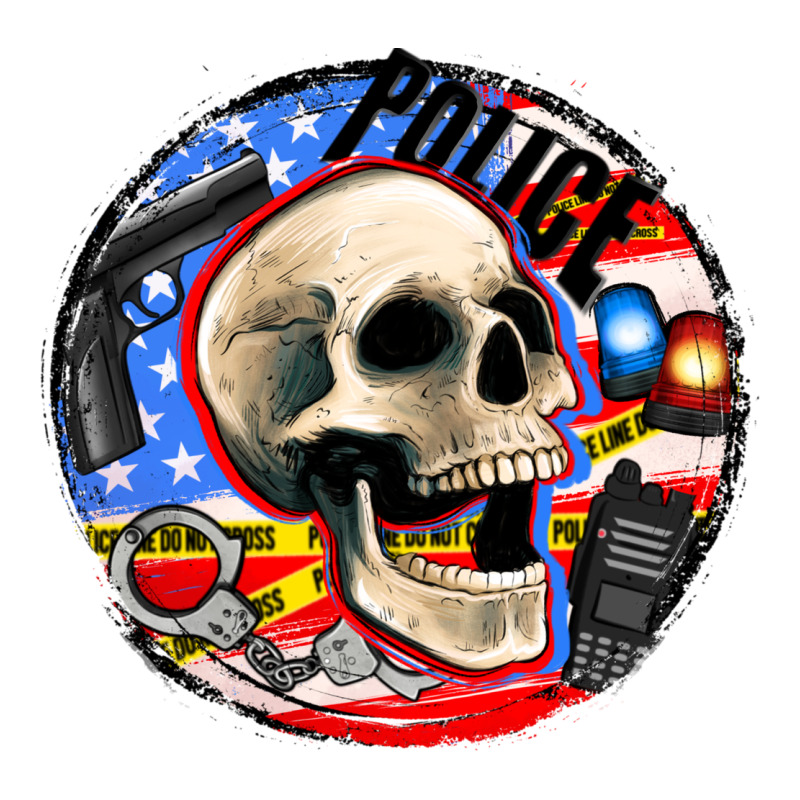 Police Skull And Police Equipment Zipper Hoodie by AdoDesignShop | Teevron