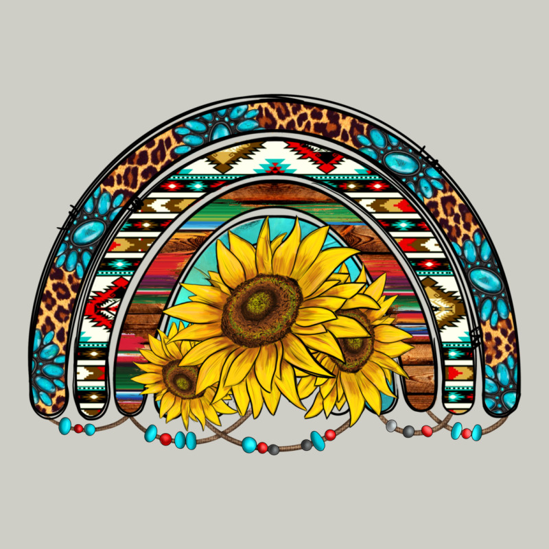 Western Sunflowers Aztec Leopard Serape  Rainbows Heavyweight Hoodie by AdoDesignShop | Teevron
