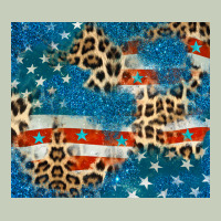 Leopard Glitter American Flag Ladies Tee | Teevron