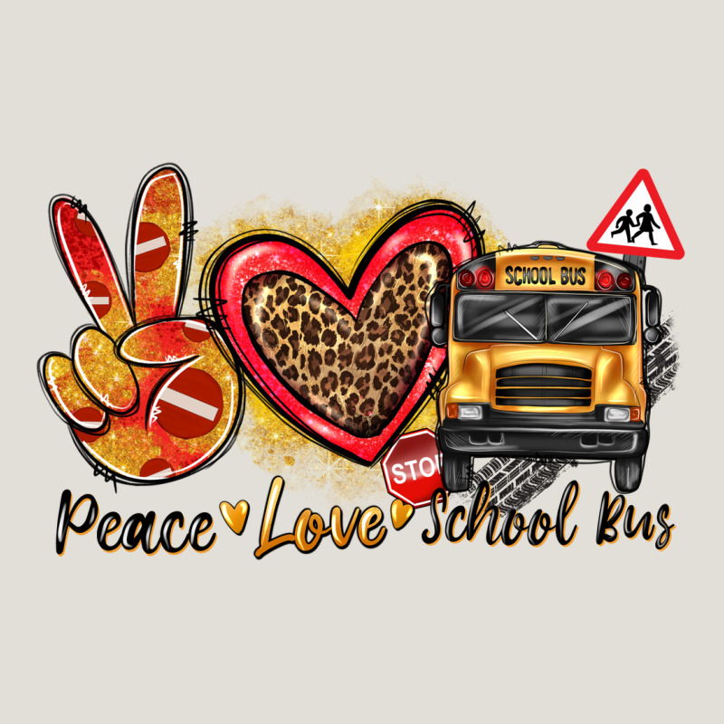 Peace Love School Bus Heavy Core Tee by texasbilliewilder | Teevron