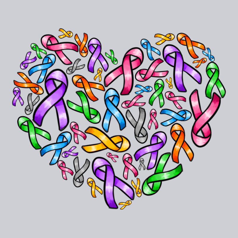 Cancer Ribbon Heart Heavyweight Sweatshirt by AdoDesignShop | Teevron