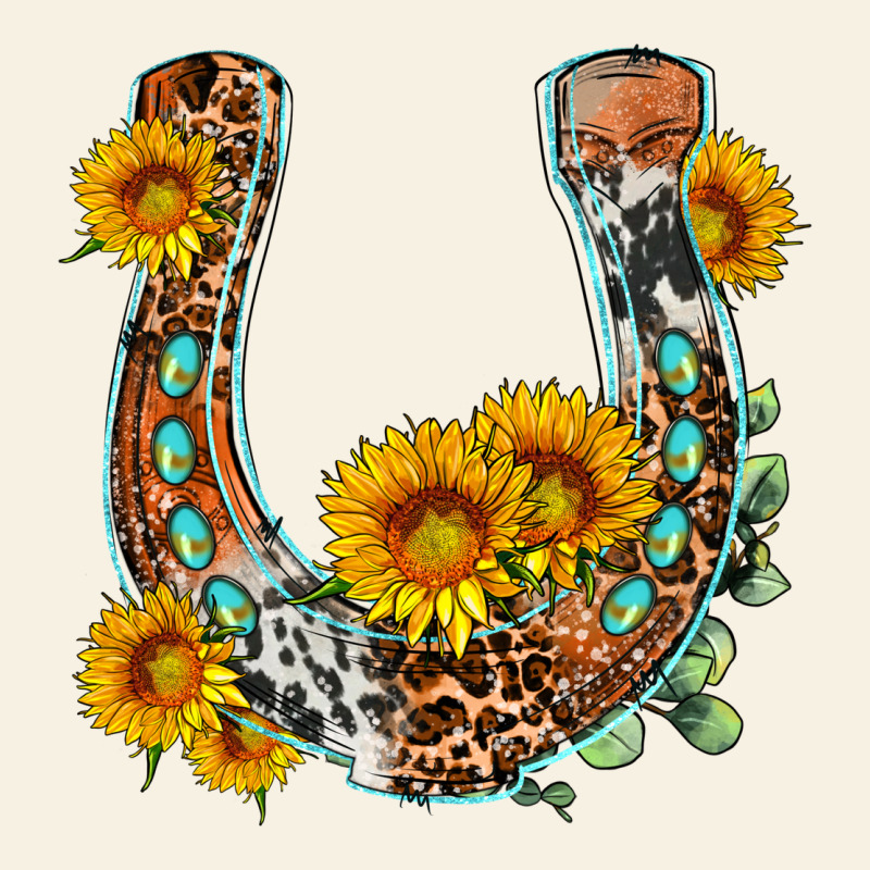 Western Leopard Cowhide Sunflowers Horseshoe Vintage Tee by OliviaCreatesArt | Teevron