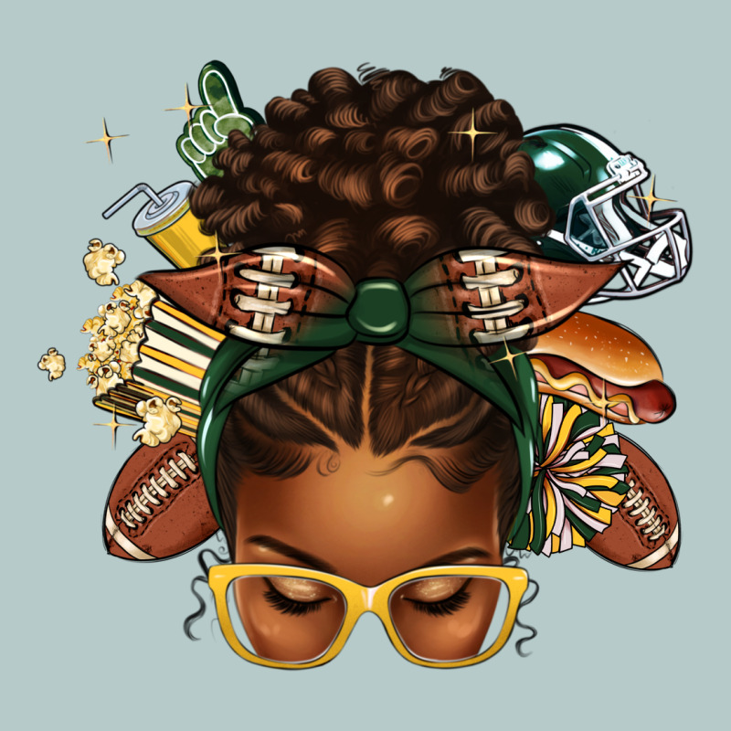 American Football Afro Messy Bun Heavy Core Tee by texasbilliewilder | Teevron