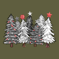 Black And White Christmas Trees With Lights Vintage Tee | Teevron