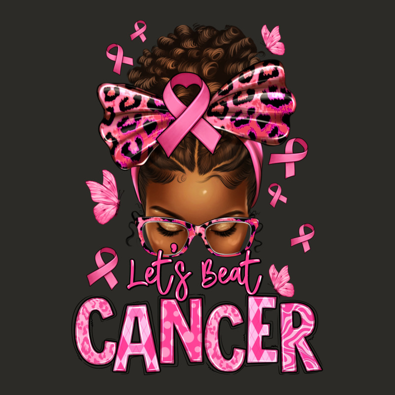 Lets Beat Cancer Afro Messy Bun Heavy Core Tee by texasbilliewilder | Teevron