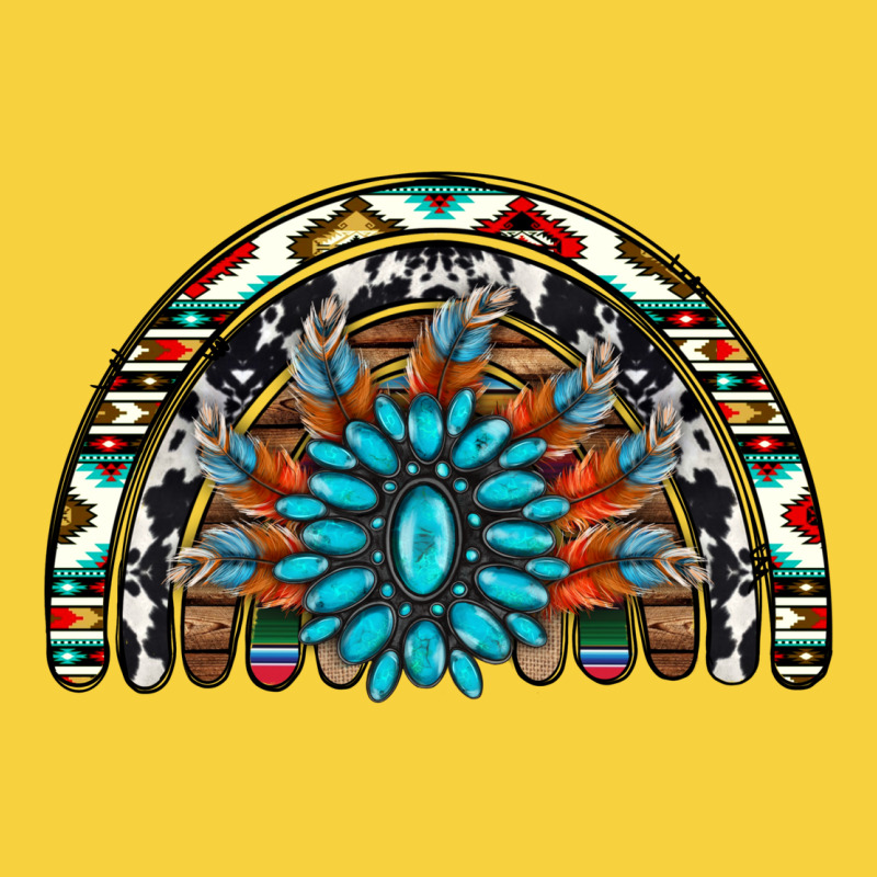 Western Turquoise Aztec Cowhide Serape  Rainbows Premium Sweatshirt by AdoDesignShop | Teevron
