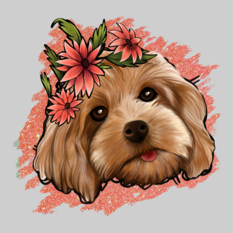 Cockapoo Floral Pink Glitter Premium Tee by Jasminsmagicworld | Teevron