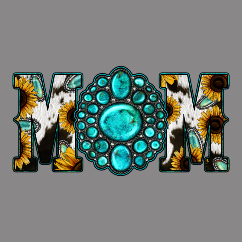 Sunflower Cowhide Turquoise Gemstone Mom Vintage Tee by Jasminsmagicworld | Teevron