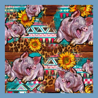 Western Landrace Pig With Sunflowers Seamless Urban Heavy Tee | Teevron