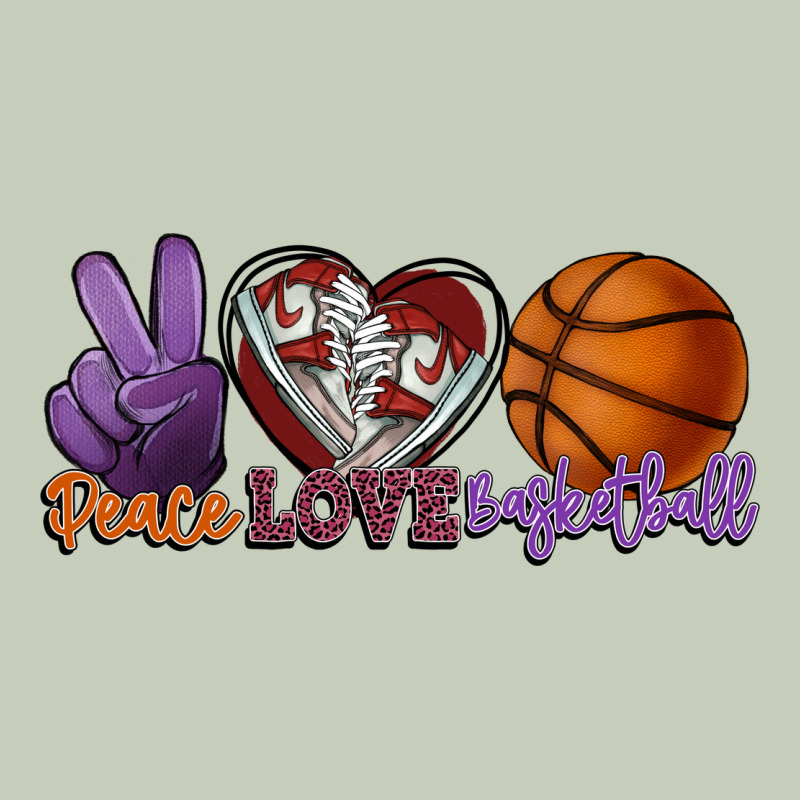 Peace Love Basketball Ladies Tee by HowdyJamesFarm | Teevron