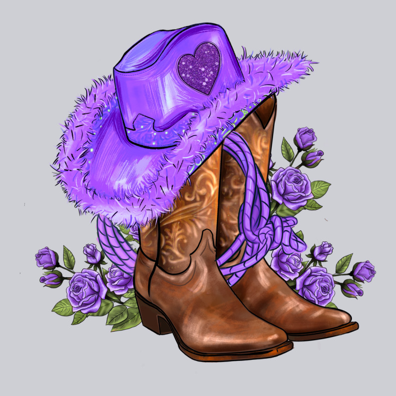 Purple Cowgirl  And Roses Heavyweight Sweatshirt by AdoDesignShop | Teevron