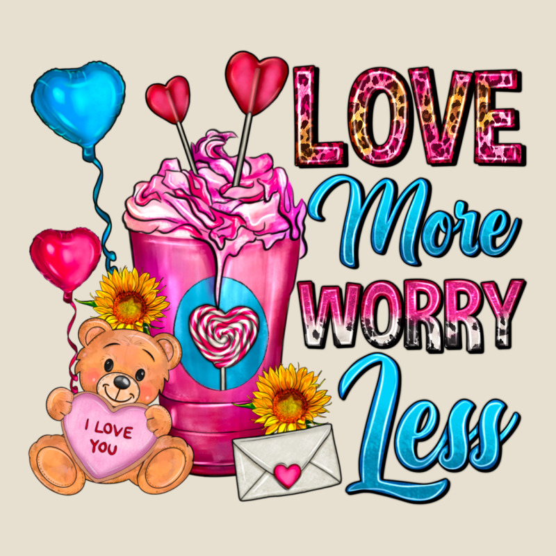 Love More Worry Less Valentines Day Cold Drink Urban Heavy Tee by FaDigitalArtStudio | Teevron