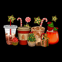 Christmas Cup Cakes Coffee Cups Ladies Tee | Teevron