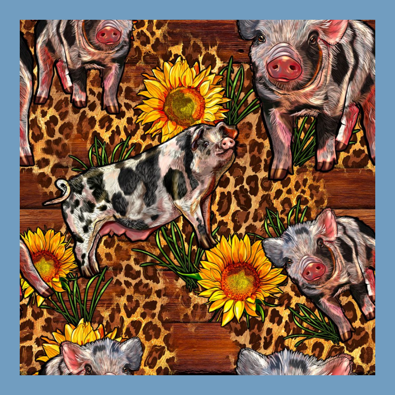 Western Spotted Pig With Sunflowers Seamless Urban Heavy Tee by FaDigitalArtStudio | Teevron