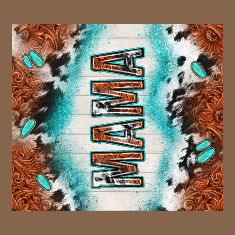 Tooled Leather And Cowhide Mama Premium Tee by TumblerDesignByShophia | Teevron