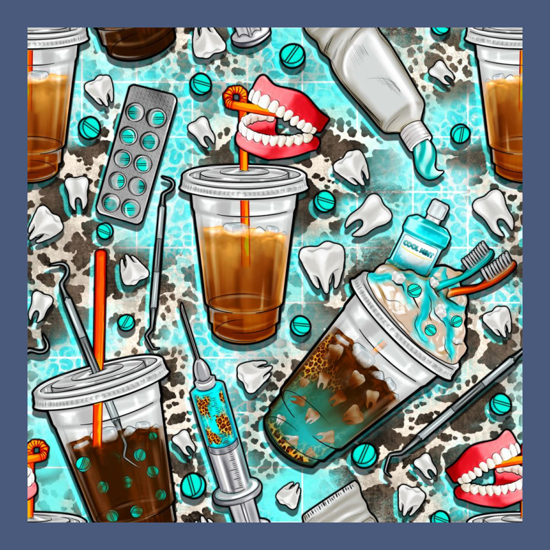 Dentist Coffee Cups Toothpaste And Teeth With Cowhide Seamless Pattern Vintage Hoodie by BundleAndBundleShop | Teevron
