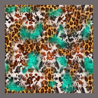 Western Turquoise Glitter Cowhide Leopard Seamless Urban Heavy Tee | Teevron