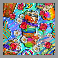 Hippie Coffee Cups And Flowers And Peace Seamless Pattern Bbs Vintage Hoodie | Teevron