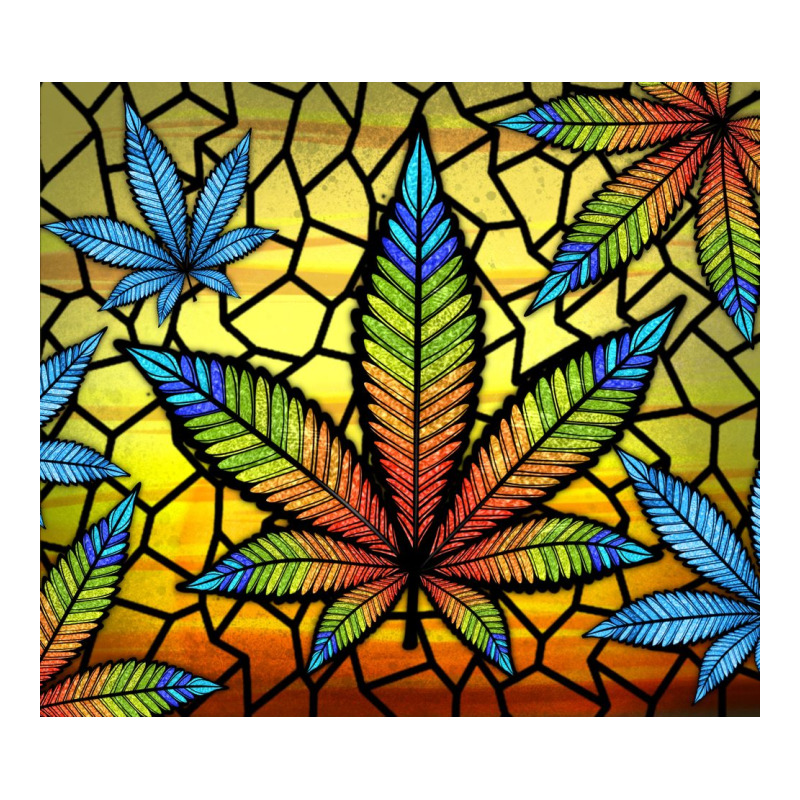 Stained Glass Weed Premium Tee by TumblerDesignByShophia | Teevron
