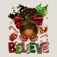 Christmas Believe Afro Messy Bun Heavy Core Tee | Teevron