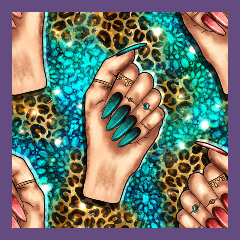 Nail Art With Leopard And Turquoise  Gemstone Seamless Pattern Bbs Vintage Hoodie by BundleAndBundleShop | Teevron