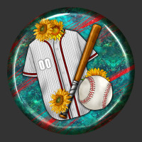 baseball with sunflower round earrings | Teevron
