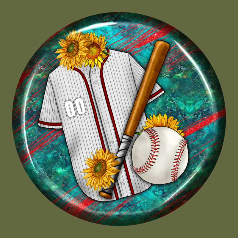 Baseball With Sunflower Round Earrings Long Sleeve Tee by BundleAndBundleShop | Teevron