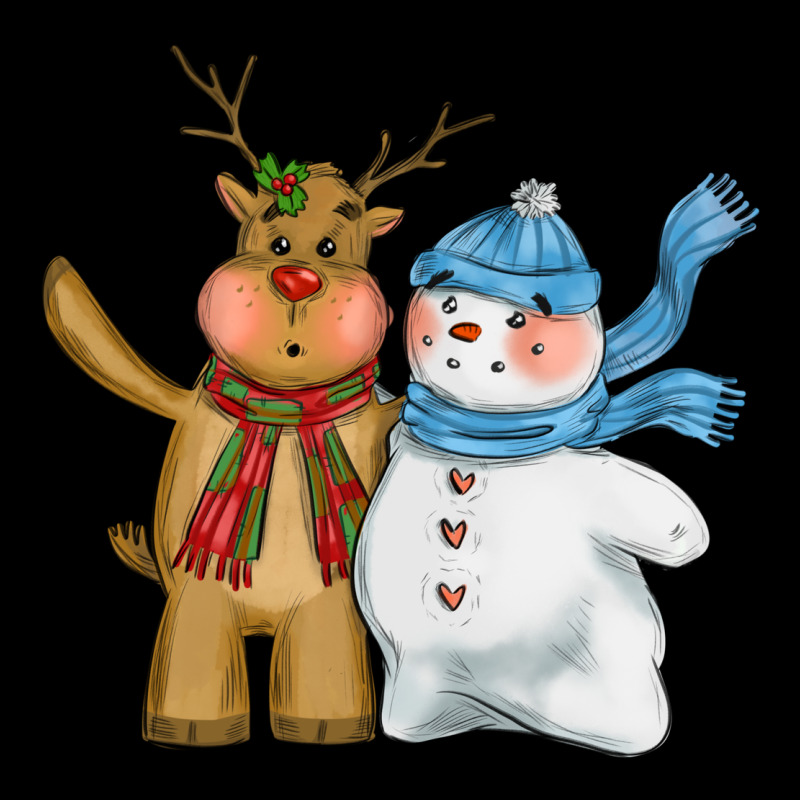 Christmas Reindeer Snowman Ladies Tee by CowGirlArtShop | Teevron