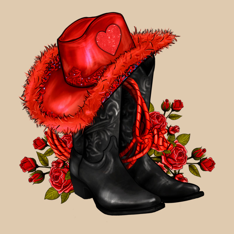Valentines Day Cowboy Boots Red  And Roses Heavyweight Sweatshirt by AdoDesignShop | Teevron